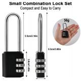 3 Digit Small Combination Locker Lock, 2.2 in Long Shackle Padlock Combination, Resettable Luggage Locks, Combo Gym Locker Suitcase Gate Pad Lock (3Pack, Black)