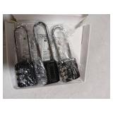 3 Digit Small Combination Locker Lock, 2.2 in Long Shackle Padlock Combination, Resettable Luggage Locks, Combo Gym Locker Suitcase Gate Pad Lock (3Pack, Black)