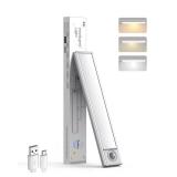 TheDeco 8 inch Under Cabinet Lighting, 34-LED 3CCT Dimmable Under Counter Lights, 1 Pack Stick-On Motion Sensor Closet Lighting, Wireless 1500mAh Rechargeable Battery Light for Kitchen, Stairs