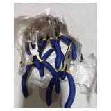 5 Inch Needle Nose Pliers Set, 6 Pack Small Needle Nose Pliers, Jewelry Pliers Set, Long Nose Pliers with Wire Cutter, Mini Needle Nose Pliers for Jewelry Making and Wire Bending (Blue)