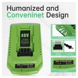 Replacement for GreenWorks 40V Battery Charger, Compatible with Greenworks 40V Lithium Ion Battery 29482, 29462, 29472, 2901319, 2938302, BAF702, L-300, BAF704, BAF705 Power Tools