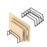 KORRTFID Cutting Board Storage Rack, Compact Cutting Board Organizer, Chopping Board Storage Stand Rack, Bakeware & Cookie Pan Sheets Organizer (2PCS 1.0 Inch)
