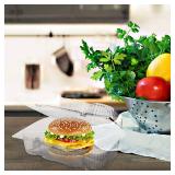 Kaderron Disposable Plastic Hinged Food Container - 70 Pcs Clear Clamshell Food Containers, Internal Size 6.3" Length x 3.9" Width x 2.7" Depth