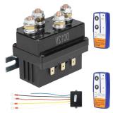 12V 500A Winch Solenoid Relay Contactor for 8000-15000lbs ATV UTV Trucks Winches with 2Pcs Winch Remote Control Kit, Replace for 2875714 63070 62135 74900 70715