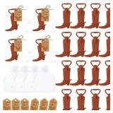 Meanplan 99 Pcs Cowboy Boot Bottle Opener Set Cowgirl Western Derby Wedding Party Favor Includes Cowboy Beer Bottle Opener Organza Bag Thank You Tag and Jute Rope for Guest Wedding Party Baby Shower