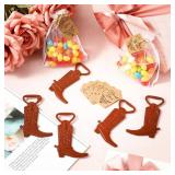 Meanplan 99 Pcs Cowboy Boot Bottle Opener Set Cowgirl Western Derby Wedding Party Favor Includes Cowboy Beer Bottle Opener Organza Bag Thank You Tag and Jute Rope for Guest Wedding Party Baby Shower