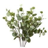 FuleHouzz 3 PCS Artificial Eucalyptus Stems Long 33" Fake Eucalyptus Leaves Branches for Vase Home Wedding Party Decorations, Green