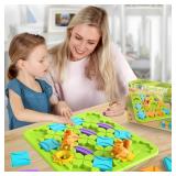 STEM Board Games Kids Toys, Maze Brain Teaser Puzzles Learning Games for Kids Ages 4-8 118 Challenges 5 Difficulty Levels Squirrel Logic Track Building Blocks, Educational Montessori Birthday Gifts