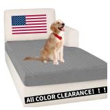 Sectional Couch Covers for L Shaped Chaise Lounge 1 Piece Separate Cushion Couch Universal Replacement Large Checkered Furniture Protector with Elastic Bottom (Chaise Cover, Light Gray)