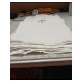 12 Pack of Embroidered Cotton and Linen Purificator with Silver Cross Center Embroidered Purificators for Catholic Mass Church Altar Cotton and Linen Towel Catholic Communion Supplies, 12 x 18 Inch