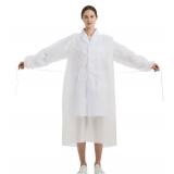 ProtectX (White 10 Pack) Disposable Breathable Polypropylene Isolation Gown with Elastic Knit Cuffs, Covered Back, Extra-Long Double Ties, Universal Size
