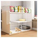 Cat Cage Indoor DIY Cat Playpen Detachable Metal Wire Kennels Indoor Enclosures DIY Cat Playpen Metal Kennel (2 Tier)