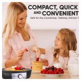 nutrichef Electric Crepe Maker Pan & Griddle, 12 Inch Nonstick Cooktop, LED Indicators & Adjustable Temperature Control, Includes Spatula, Batter Spreader, Cooks Crepes, Roti & Pancakes, missing knob