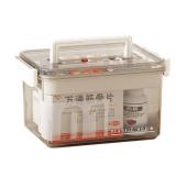 QKDS Medicine Storage Box with Handles, Clear Plastic Medicine Storage Organizer & First Aid Box, Multipurpose Medical Supply Organizer with Removable Tray for Home, Office & Travel(Clear)