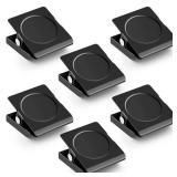 Grtard 6 Pack Magnetic Clips for Refrigerator, Black Magnet Clips for Fridge, Refrigerator Magnets, Strong Magnetic Clip,Scratch Free Magnets with Clip for Refrigerator, Whiteboard, Cruise, Locker