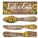 YLOLUL 4 Pcs Sunflower Kitchen Decor Let