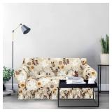 GOSTADY Loveseat Couch Cover Slipcover 1 Piece Stretch Printed Love Seat Covers for 2 Cushion Couch Sofa Pet Friendly Furniture Protector Slipcovers with Skirt for Living Room (2 Seater, Color 3)