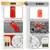 NURADA Flickering Flameless Candles: Built-in Star String Lights Battery Operated LED Pillar Candles with Remote and Timer Romantic Decorations for Wedding Party Christmas Halloween - Red 2 Pack