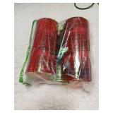 NURADA Flickering Flameless Candles: Built-in Star String Lights Battery Operated LED Pillar Candles with Remote and Timer Romantic Decorations for Wedding Party Christmas Halloween - Red 2 Pack