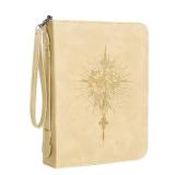 WOBAGMEN Bible Cover Case for Women, PU Leather Bible Cover with Handle, Embossed Floral, Carrying Case Bible Protective Christian Gift