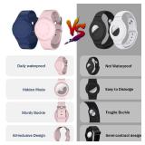R-fun Waterproof for Air Tag Bracelets [2 Pack] Compatible with Apple Air Tag Finders with Soft Silicone,Anti Lost GPS Item Finders Case Cover,Night Blue/Pink