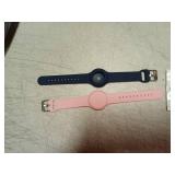 R-fun Waterproof for Air Tag Bracelets [2 Pack] Compatible with Apple Air Tag Finders with Soft Silicone,Anti Lost GPS Item Finders Case Cover,Night Blue/Pink