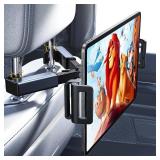 LISEN Tablet Holder for Car Headrest, iPad Car Holder Back Seat Travel Accessories Long Road Trip Essentials for Kids Black, Tablet Stand for iPad Pro Air Mini Galaxy Fire 4.7-12.9" Devices