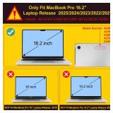 May Chen Compatible with M4 MacBook Pro 16 inch A3403 Max A3186, M3 A2991 M2 A2780 M1 A2485 Pro Max 2024-2021 Release,Plastic Hard Shell Case with Keyboard Cover & Screen Protector, Crystal Red