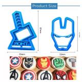 Crethinkaty Plastic Cookie Cutters - 6 Pieces Fondant and Biscuit Cutter Set, Cartoon Impression Cutter for Sugar Craft Cake Decoration