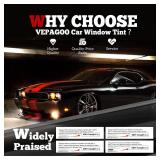 Vepagoo 5% VLT Ceramic Car Window Tint Film (20" x 20FT) - Heat & Glare Reduction, Blocks UV & IR Rays, Scratch Resistant, Privacy Car Window Tint Fit for Sedan SUV