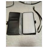 Defencase Compatible with iPhone 14 Case Wallet with RFID Blocking Card Holder for Women and Men, Fashion PU Leather Magnetic Snap Flip Zipper Strap Wallet Phone Case Fit for iPhone 14 6.1", Black