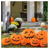 48 Pcs Stakes for Inflatables, 7.5 Inch Plastic Inflatable Stakes with Tether and Hooks, 16 Sets Heavy Duty Tent Stakes Replacement for Ground Yard Outdoor Christmas Thanksgiving Halloween Decorations