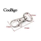 CooBigo 30pcs Metal Swivel Clasps Lanyard Snap Hook Lobster Claw Clasp Jewelry Findings Swivel Trigger Snap Hooks (Webbing Size:1/2" (13.2mm))#FLQ059-A