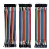 ELEGOO 120pcs Multicolored Dupont Wire 40pin Male to Female, 40pin Male to Male, 40pin Female to Female Breadboard Jumper Ribbon Cables Kit Compatible with Arduino Projects