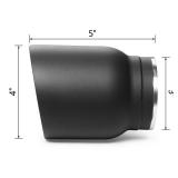 LCGP 3" Inlet Universal Exhaust Tip, 4" Outlet - 5" Long, Black Double Wall Angle Cut