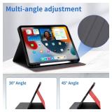Case for iPad (A16) 11th Generation 11 Inch 2025, for iPad 10th Generation Case 2022, 10th Gen iPad 10.9 inch with Pencil Holder with Auto Sleep, PU Leather (Red)