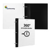 Tashkummy 360 Degree Pivotable Binder, Upgraded 3 Ring Binder 1 inch, Flexible Binders 3 Ring, Foldable Three Ring Binders- White