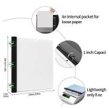 Tashkummy 360 Degree Pivotable Binder, Upgraded 3 Ring Binder 1 inch, Flexible Binders 3 Ring, Foldable Three Ring Binders- White