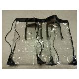 2 PACK Clear Drawstring Bag Stadium Approved, See Through PVC Drawstring bags, Transparent Backpack with Inner Zipper Pocket