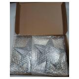 Christmas Glitter Star Tree Topper 2pcs Silver