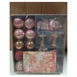 Rose Gold Christmas Ornament Collection 40pc