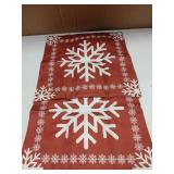 Snowflake Throw Pillow Covers Red 18 x 18in 2pk