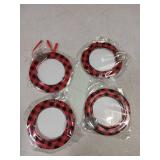 Jetec Christmas Photo Frame Ornament Christmas Picture Frame Tree Decor Buffalo Plaid Photo Ornament Merry Xmas 2023 for Holiday Tree Decor Supplies(4 Pieces)