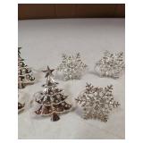 Silver Christmas Naplkin Rings 6pcs