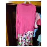 Pink Floral Dress with Ruffled Cardigan Set