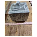 Decorative Metal Trinket Box with Floral Design