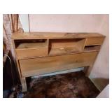 Mid-Century Pine Wood Headboard