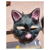 Hand-Painted Halloween Mask Set - Clown and Cat