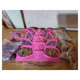 1990s Pink Heart Bead Organizer with Water Beads
