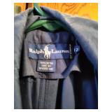 Ralph Lauren Navy Blue Cotton Trench Coat